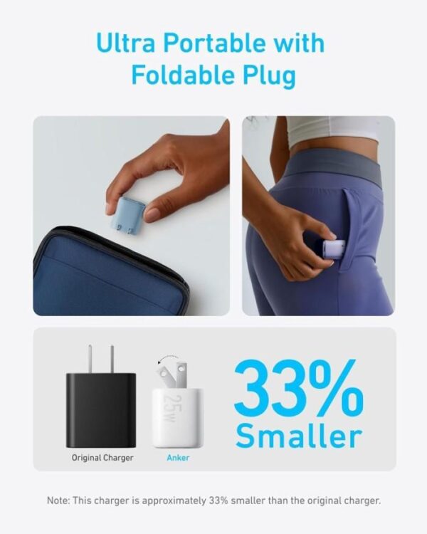 Anker A2656 25W GaN USB C Charger Compact Support PPS & Fast Charging for Samsung iPhone Fast Charger Batok Adaptor Adapter Charger PD USB-C Type-C Type C Original Garansi Resmi Fast Charging PowerIQ 3.0 A2656L11 A2656L21 - Gambar 2