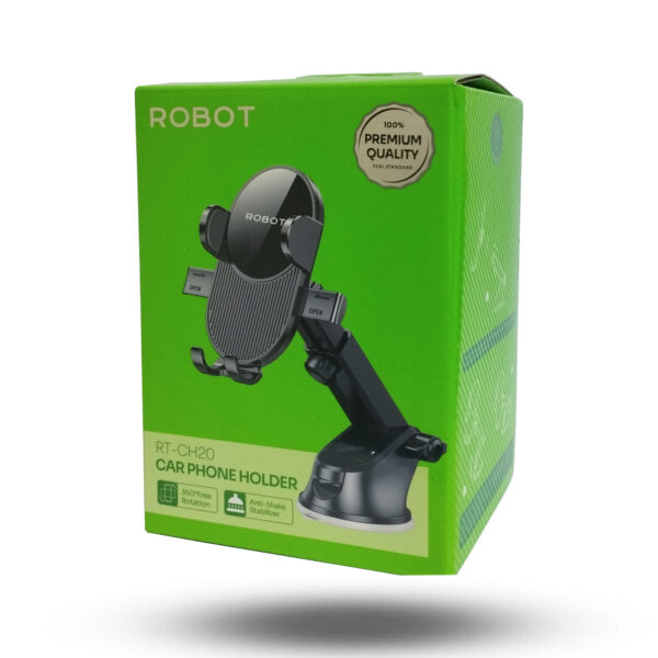 ROBOT RT-CH20 Car Holder Phone Holder Stand HP Tempat Naruh HP di Mobil Dashboard Robot RTCH20 Original Rotatable 360 - Gambar 6
