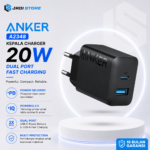 ANKER A2348 Kepala Charger Powerport Charger 20W 18W Batok Dual Port USB Type A & USB Type-C Type C Power Delivery 3.0 Fast Charging Ori Original A2348L11 A2348L21