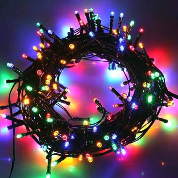 Rainbow Hitam 60 LED Lampu Hias Tumblr Tumbler 10 Yard 60 LED Tumler Tubler Agustusan Agustus Dekorasi 10yard Kabel Hitam (salin)