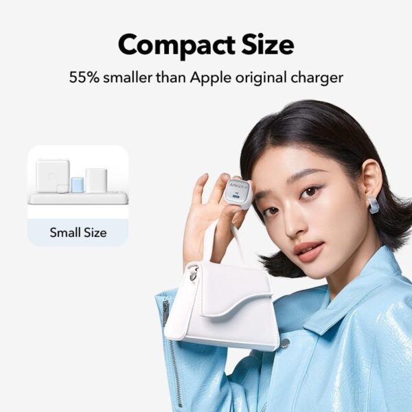 ANKER A2699 Kepala Charger Zolo Ice 20W Charger GaN USB-C Fast Charging Batok Adaptor Adapter Charger N Series GAN 20W Iphone Smartphone Type-C Type C Tipe C PD Power Delivery Quick Charge Fast Charging A2699L11 A2699L21 - Gambar 2