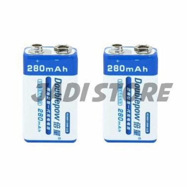 2 Baterai Doublepow Baterai 9v Rechargeable 9 Volt Battery Charger Gitar Kotak Bisa Charger Multitester Multimeter LAN Tester Gitar Elektrik Detektor Asap Mikrofon Wireless Walkie-Talkie Walkie Talkie (salin)