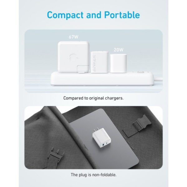 ANKER A2348 Kepala Charger Powerport Charger 20W 18W Batok Dual Port USB Type A & USB Type-C Type C Power Delivery 3.0 Fast Charging Ori Original A2348L11 A2348L21 - Gambar 5