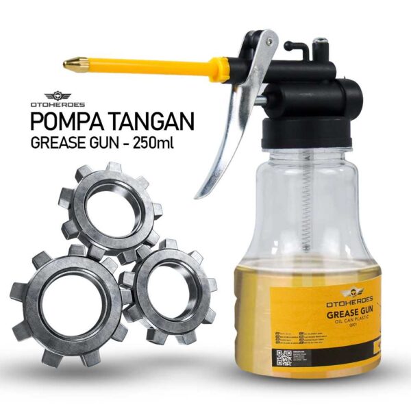 Oil Can Oli Can Pot Tempat Wadah Tabung Botol Pompa Oli ukuran 250ml 250 ml Oil Gun High Pressure Semprotan Pelumas Pump Botol Minyak Gemuk Grease Gun 250ml Q001