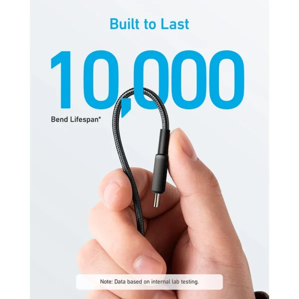ANKER A81F5 Kabel Charger Cable Data Power Delivery PD 3.0 60w 3A Quick Charge Super Fast Charging USB  Type C to Type C Type-C Tipe C 3ft 90CM 0.9M Nylon Braided A81F5H21 A81F5H11 - Gambar 5