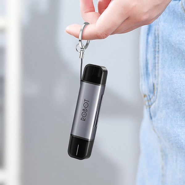 ROBOT CR202S Card Reader Cardreader OTG 2 in 1 Robot CR202S 2in1 USB 3.0 Type-C Type C Micro SD Card MicroSD SDHC SD Card Memory Kamera - Gambar 4