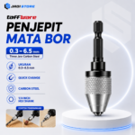 Taffware Penjepit Mata Bor Drill Chuck Quick Change 1/4 Inch Hex Shank Adapter Converter 0.3-6.5mm Three Jaw Carbon Steel Adaptor Sambungan Bor Obeng Listrik Cordless Drill Silver