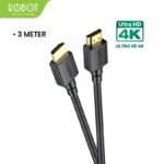 3M Kabel HDMI ROBOT RFH03 Kabel HDMI TV ke Set Top Box Kabel HDMI to HDMI Laptop ke Proyektor Laptop ke TV Kabel HDMI 3 Meter Kabel HDMI Male to Male High Quality Definition 4K 60Hz