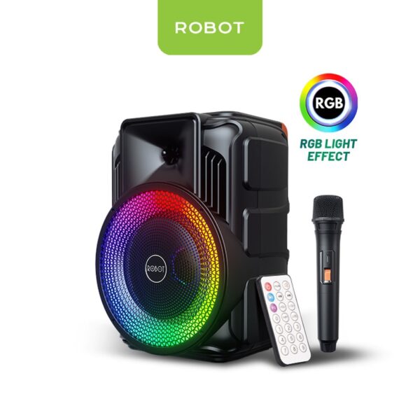 ROBOT RB500 Speaker Bluetooth Wireless Karaoke Microphone RGB Light Super Bass Spiker Salon Bluetooth Robot Mikrofon Mic Mik Original Garansi Resmi