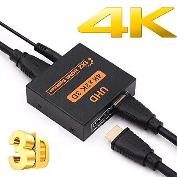 HDMI Splitter 2 Port Kabel HDMI Splitter 1 Input 2 Output HDMI Spliter Alat Menampilkan Layar HDMI Menjadi 2 Layar Monitor Duplikat Layar Monitor