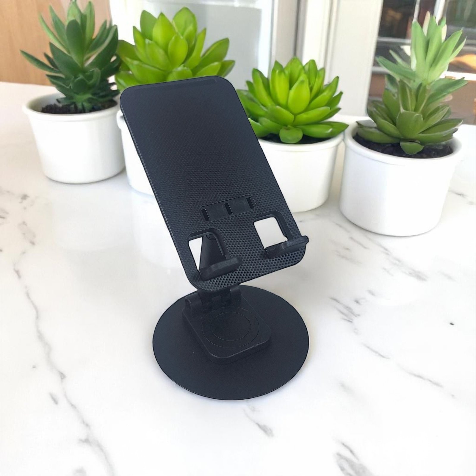 LinQi Stand HP Lipat 360 Rotating LQ03 Dudukan HP Meja Aluminium Adjustable Phone Holder Universal Stand Smartphone Tablet Mini Anti Slip Portable untuk Video Call Live Streaming Belajar Kerja Menonton Gaming Hitam - Gambar 7