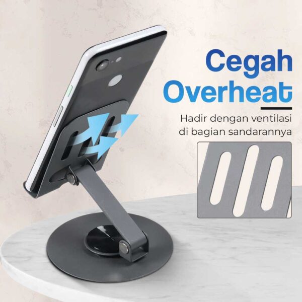 LinQi Stand Smartphone Universal Holder Foldable Rotating 360 - Q-36 Phone Smartphone Stand Holder Dudukan Tatakan Tempat HP di Meja Kerja - Gambar 4