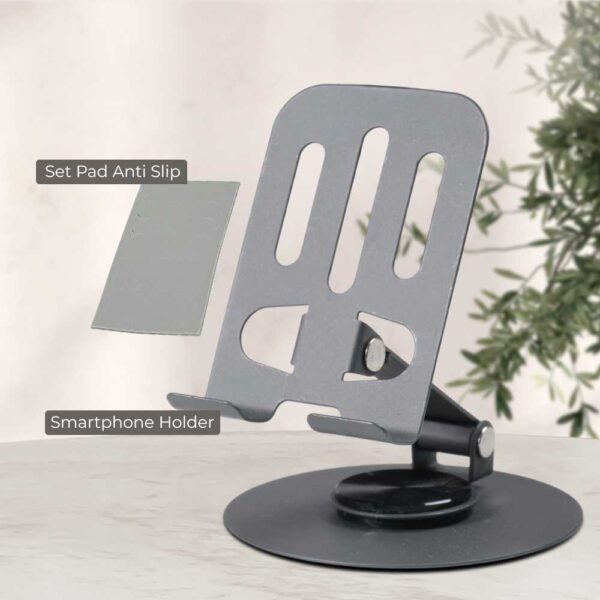 LinQi Stand Smartphone Universal Holder Foldable Rotating 360 - Q-36 Phone Smartphone Stand Holder Dudukan Tatakan Tempat HP di Meja Kerja - Gambar 5