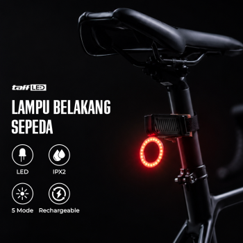 TaffLED Lampu Belakang Sepeda ZH097 LED USB Rechargeable Tail Light Waterproof IPX2 5 Mode Lampu Merah Safety Warning Rear Light untuk MTB Road Bike Sepeda Gunung Sepeda Lipat BMX Ontel Anak Dewasa Aksesoris Sepeda Black - Gambar 8
