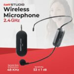 TaffSTUDIO SI01 Wireless Microphone 2.4 GHz Headset CS with Receiver - SI01 Microphone Imam Masjid Tanpa Kabel Shure Wireless UHF Call Center Mic with Transmitter Microphone Telinga Tanpa Kabel Presentasi Ceramah Mikrofon Mic CS Live Streaming Podcast Karaoke