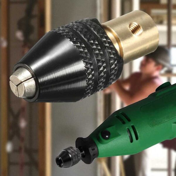 Xzante Adapter Penjepit Mata Bor Drill Chuck Extension Three Jaw Head 0.3-3.5mm Bit Quick Change Sambungan Kepala Bor Dinamo Mini Drill Tanpa Collet Mata Bor Keyless Chuck Adapter Converter - Gambar 3