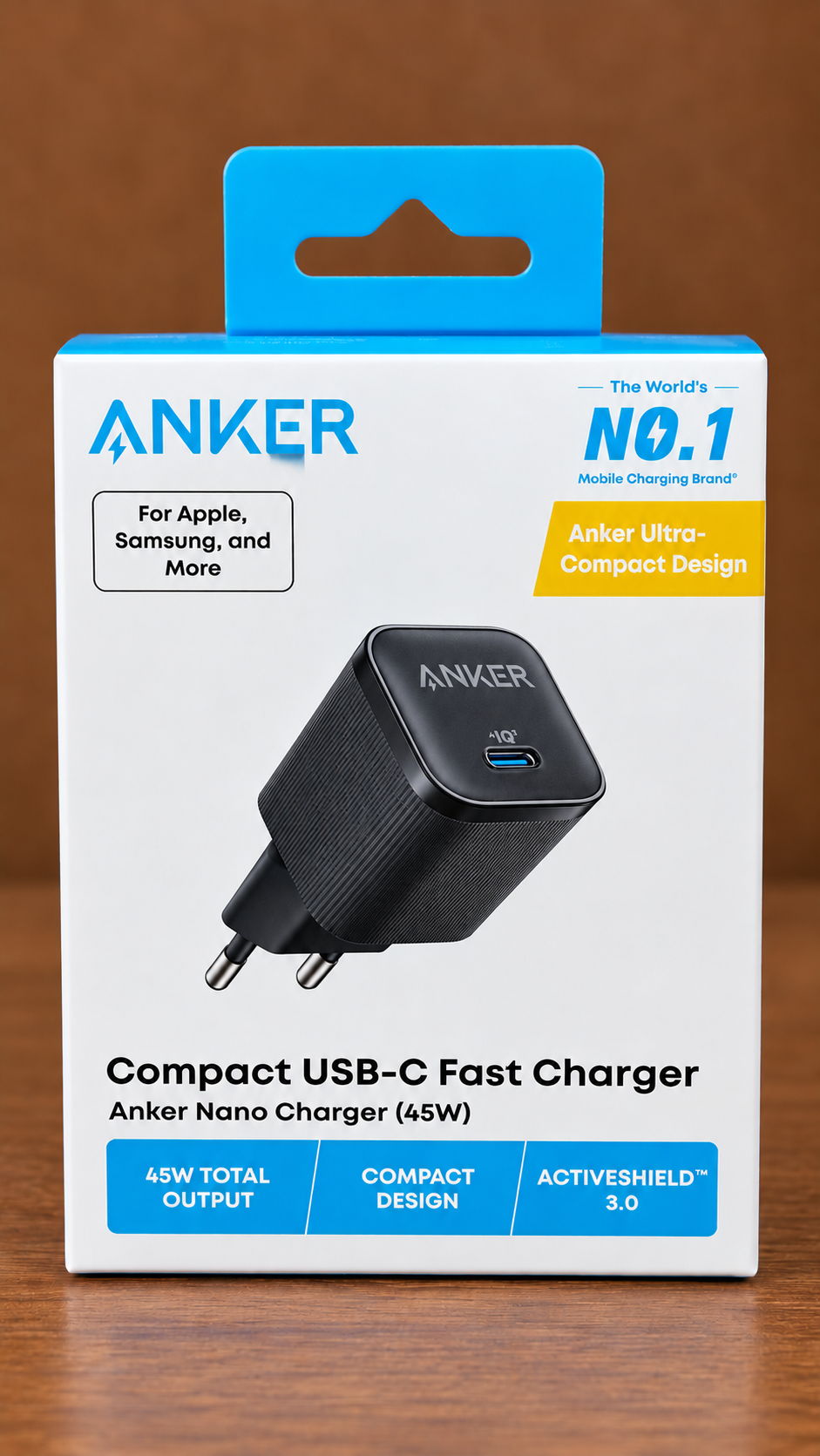 Anker Nano Charger 45W A2692 Black Kepala Charger USB-C Type-C PD Fast Charging Adaptor Power Delivery Original untuk iPhone Samsung Android Tablet Laptop MacBook dengan ActiveShield Desain Nano Kompak dan Portabel - Gambar 2