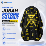 Biutte.co Jubah Apron Potong Rambut Black Yellow Kip Cape Salon Barbershop Anti Air Scissor WB14 Apron Pangkas Rambut Dewasa Barber Cape Profesional Anti Static Kain Pelindung Nyaman Mudah Dibersihkan