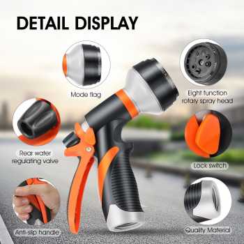 Suiton Semprotan Air Steam Cuci Mobil Motor Tanaman Taman Nozzles Spray Water Gun 8 Mode INU108 Semprotan Air Jet Kuning Semprotan Taman Mobil Motor Spray Water Hose Upgrade Semprotan Air Serbaguna - Gambar 3