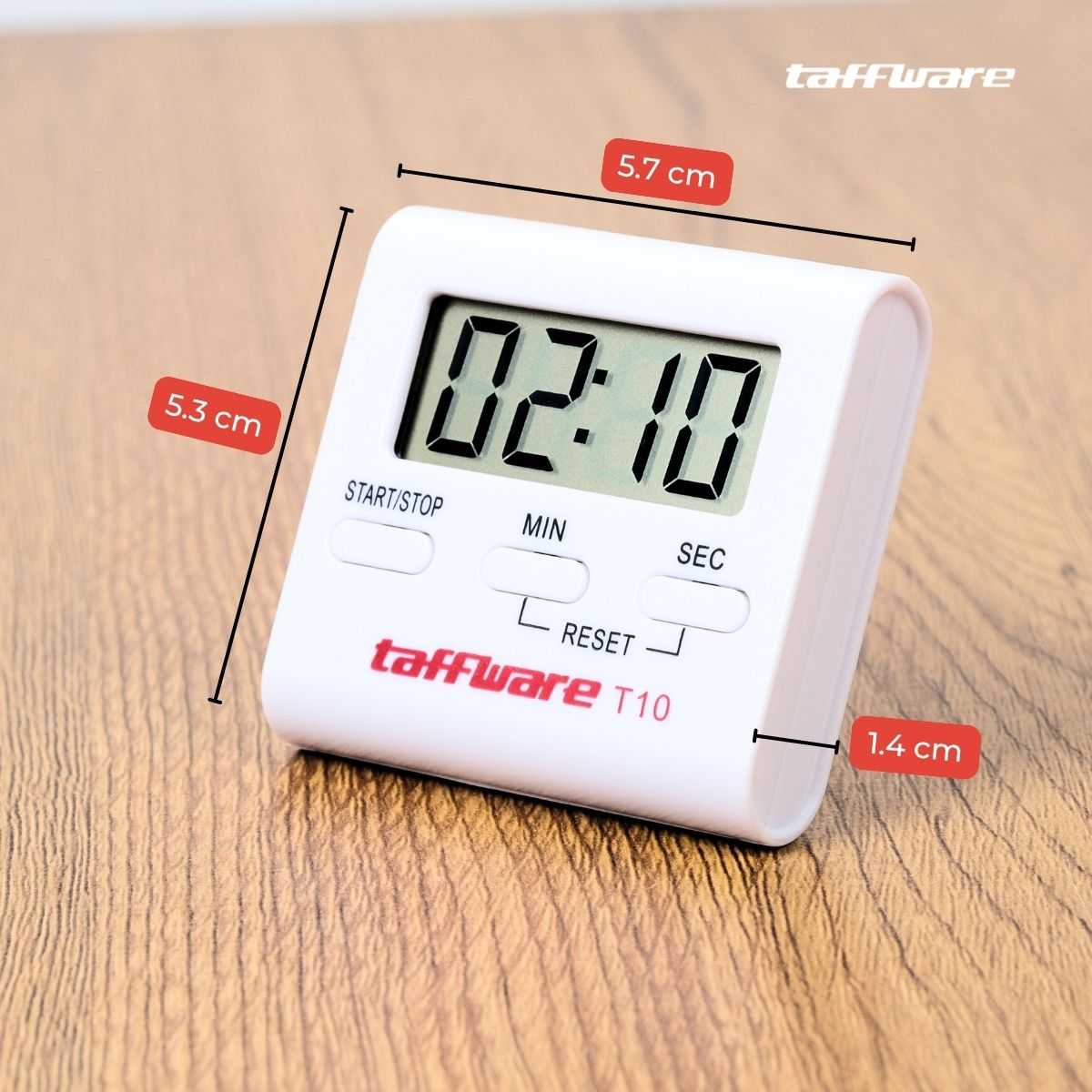 Taffware Timer Masak Dapur Digital Countdown Alarm Clock T10 Timer Masak Digital dengan Alarm Pengingat Waktu Memasak Baking Kukus Rebus Serbaguna - Gambar 3