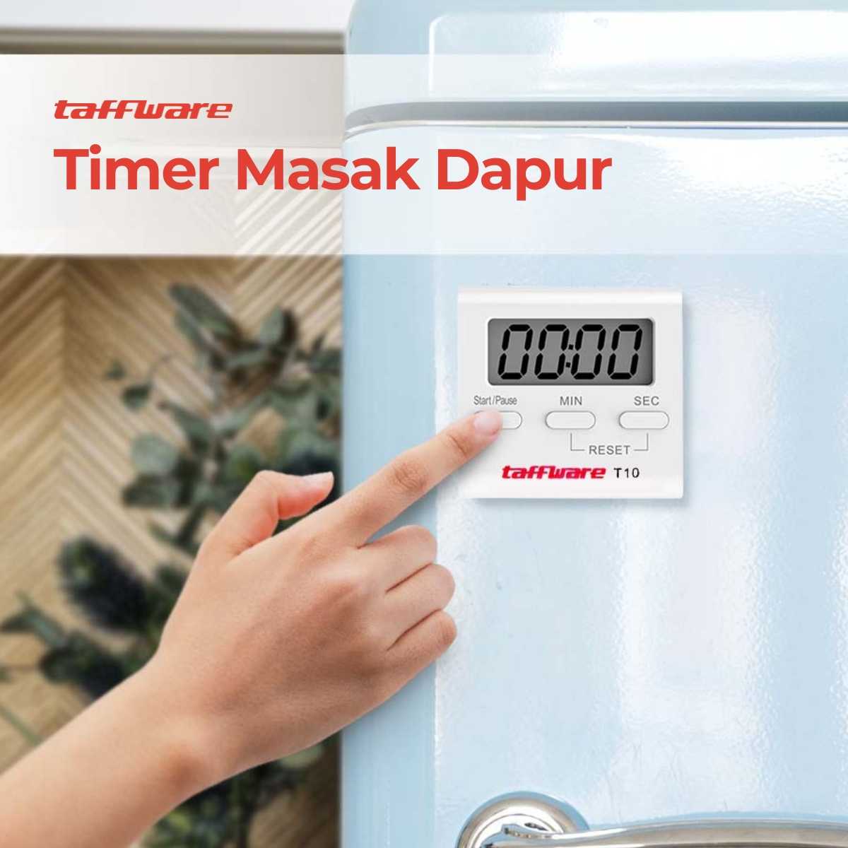 Taffware Timer Masak Dapur Digital Countdown Alarm Clock T10 Timer Masak Digital dengan Alarm Pengingat Waktu Memasak Baking Kukus Rebus Serbaguna - Gambar 4
