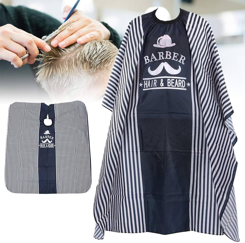 Biutte.co Jubah Apron Potong Rambut Side Stripe Kip Cape Salon Barbershop Anti Air WB14 Apron Pangkas Rambut Dewasa Barber Cape Profesional Anti Static Kain Pelindung Nyaman Mudah Dibersihkan - Gambar 4