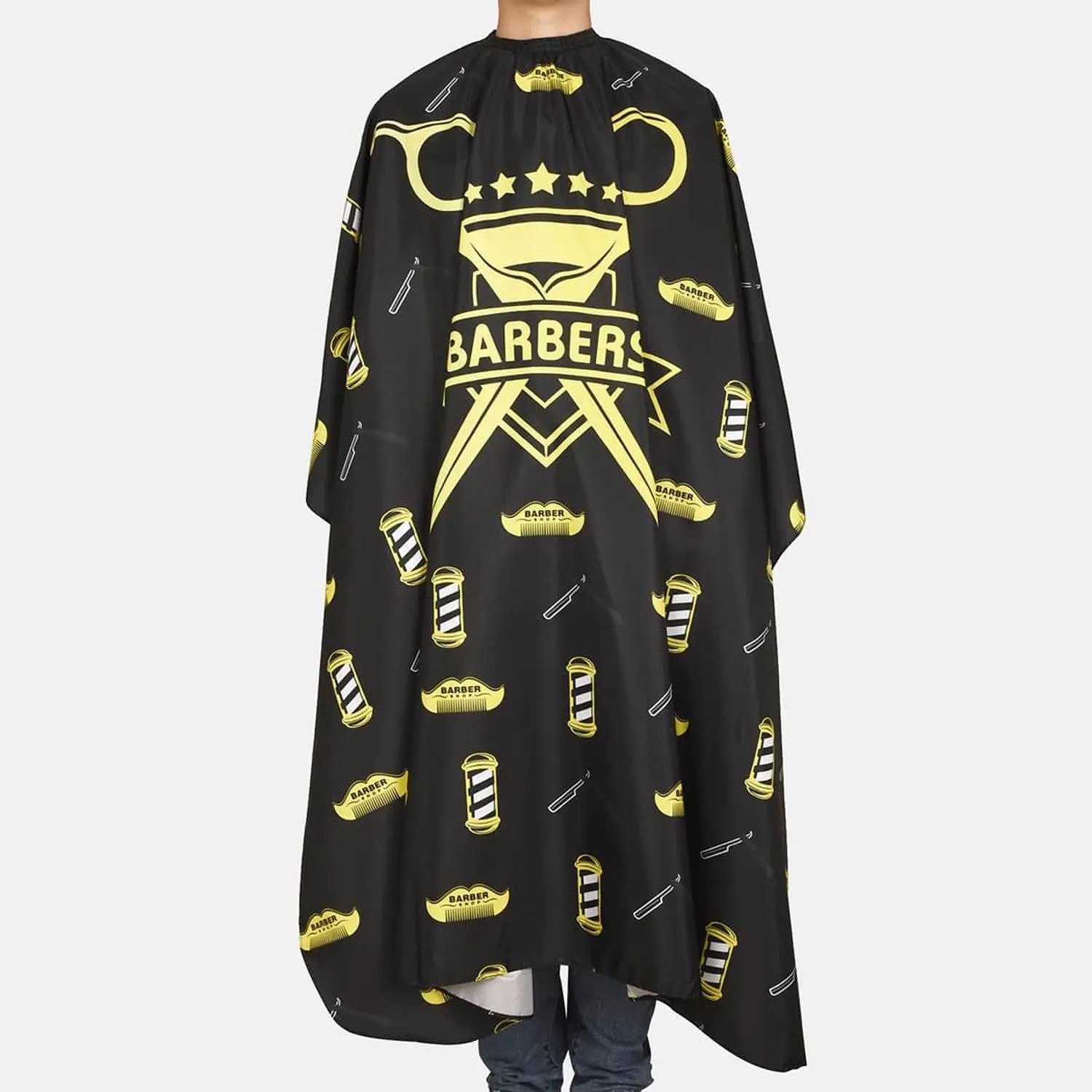 Biutte.co Jubah Apron Potong Rambut Black Yellow Kip Cape Salon Barbershop Anti Air Scissor WB14 Apron Pangkas Rambut Dewasa Barber Cape Profesional Anti Static Kain Pelindung Nyaman Mudah Dibersihkan - Gambar 8