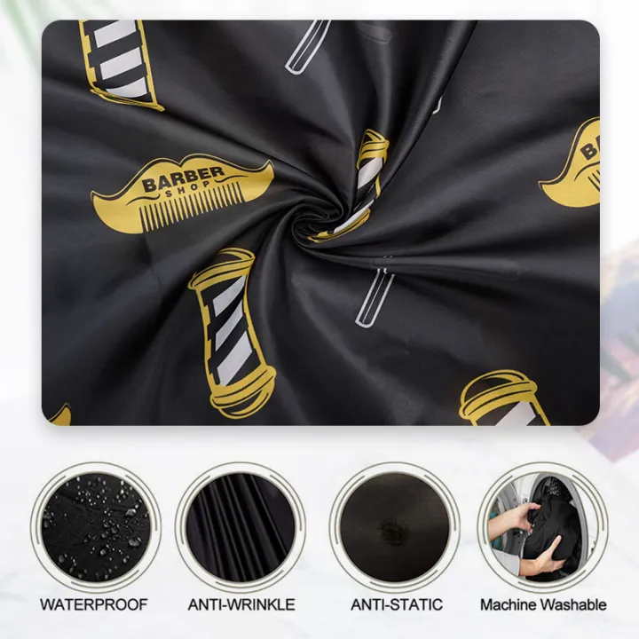 Biutte.co Jubah Apron Potong Rambut Black Yellow Kip Cape Salon Barbershop Anti Air Scissor WB14 Apron Pangkas Rambut Dewasa Barber Cape Profesional Anti Static Kain Pelindung Nyaman Mudah Dibersihkan - Gambar 4