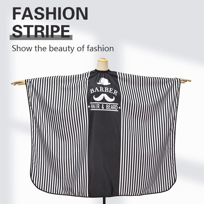 Biutte.co Jubah Apron Potong Rambut Side Stripe Kip Cape Salon Barbershop Anti Air WB14 Apron Pangkas Rambut Dewasa Barber Cape Profesional Anti Static Kain Pelindung Nyaman Mudah Dibersihkan - Gambar 3