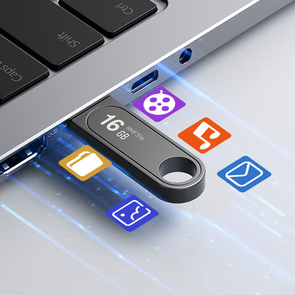 Robot Flashdisk RMF316 Metal High Speed USB Drive 16GB - Flashdisk Robot Original Desain Premium Tahan Lama Transfer Data Cepat Kompatibel Laptop PC TV Mobil Flashdisk Metal USB Memory Stick - Gambar 4