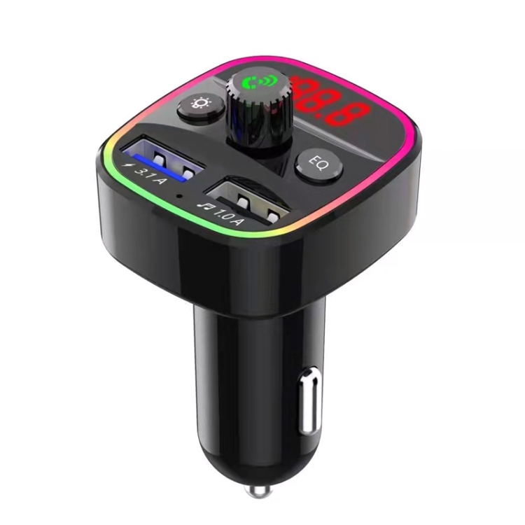 Q3 Wireless FM Transmitter Bluetooth Car MP3 Player Alat Modulator Audio Mobil Head Unit Jadul Fungsi Charger HP Fast Charging 3.1A Slot Flashdisk TF Card Lampu RGB LED Tes Voltase Aki Mobil Jadi Store - Gambar 2