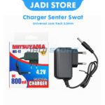 MITSUYAMA Adaptor Headlamp Charger Senter Kepala SWAT Jack Kecil 3.5mm 4.2V DC 800mA Charger Lampu Senter LED MS-12 Travel Charger Casan Senter Kepala Charger Lampu Emergency Cas Senter Police Charger Kecil Universal Aman dan Awet