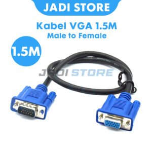 Kabel VGA Male Female 1.5M Extension Extender Perpanjangan VGA untuk Monitor PC Laptop Proyektor TV Komputer Kabel VGA Male to Female Sinyal Stabil Konektor Kuat Fleksibel dan Tahan Lama untuk Rumah Kantor Sekolah - Gambar 4