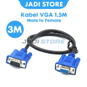 Kabel VGA Male Female 3M VGA Extension Extender Perpanjangan 3 M Kabel VGA Male to Female Extension Extender Kabel VGA Komputer Laptop Monitor Proyektor PC TV Perpanjangan Kabel VGA Berkualitas Tinggi Stabil Aman Tahan Lama Kabel VGA 3M - Gambar 4