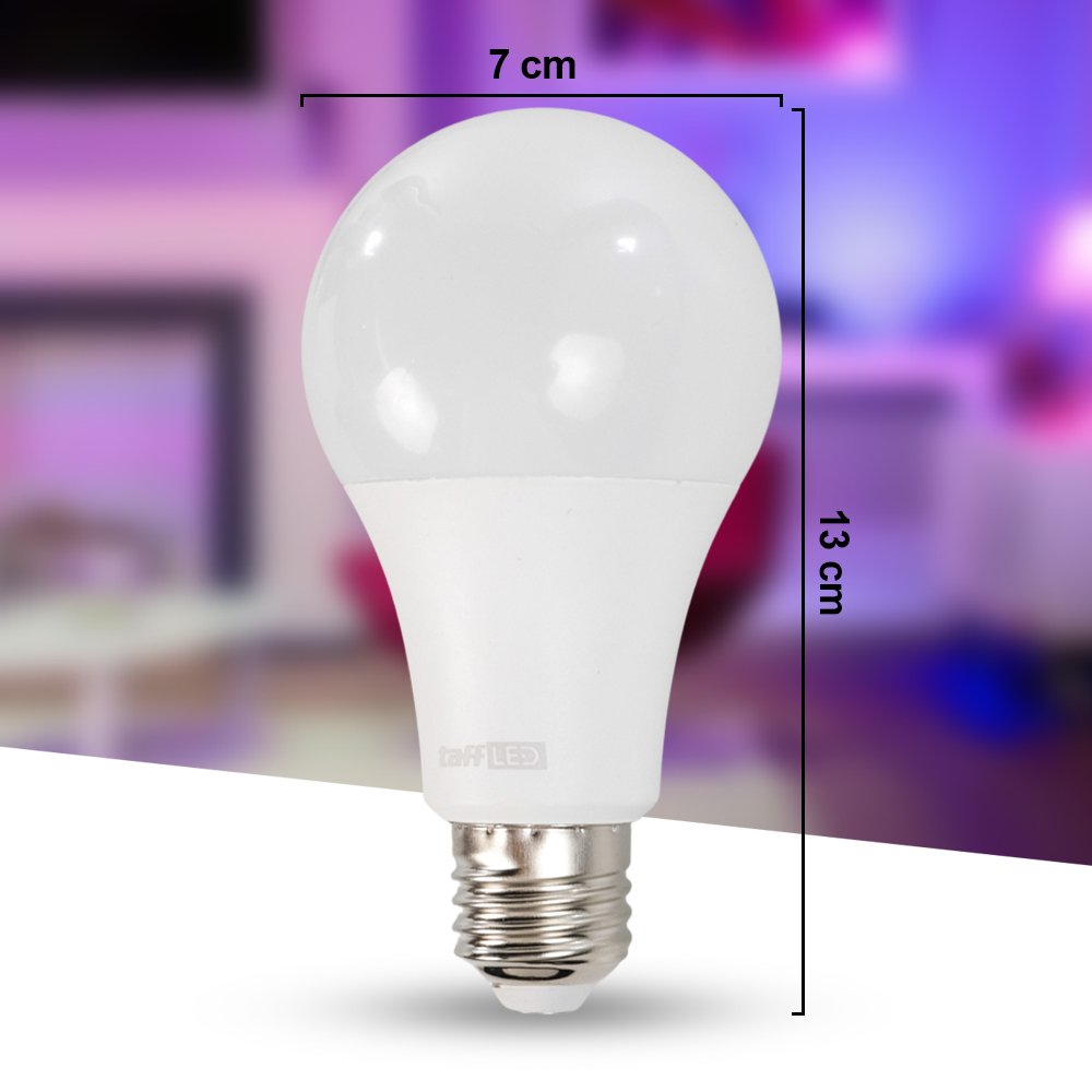 TaffLED Lampu Bohlam RGB dengan Remote Kontrol E27 15W BONDA B2 Lampu LED RGB Warna Warni Bohlam Smart Light Remote Control Lampu Tidur Dekorasi Ruangan RGB Light E27 Bohlam LED Hemat Energi Lampu Hias Rumah Kamar RGB Remote - Gambar 5
