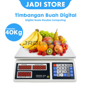 Timbangan Sayur Besar Timbangan Dapur Buah Sayur Laundry Digital 40KG Digital Computing Scale Pricing Scale Double Display Timbangan Elektronik Perhitungan Harga Akurat Timbangan Usaha Toko Kue Warung Sayuran Ikan Ayam Daging Laundry Digital 40 Kg - Gambar 7