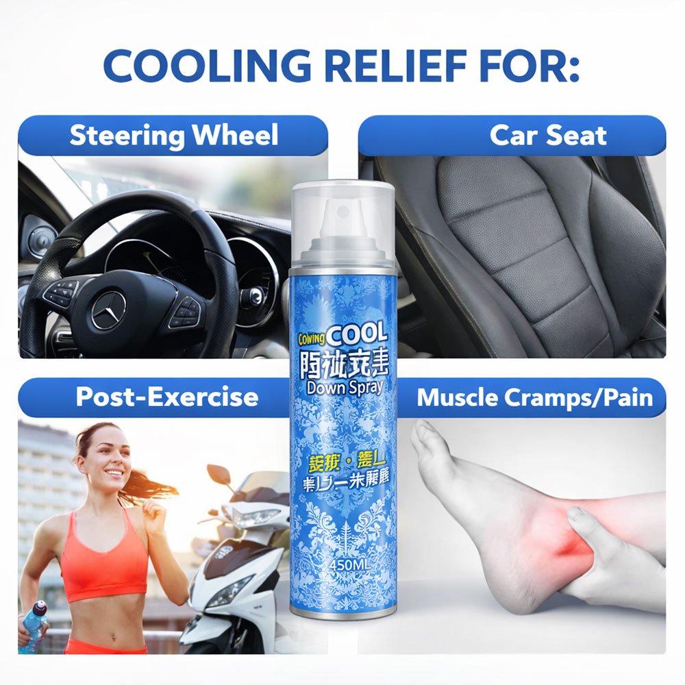 PICC Cooling Spray 450ml Semprotan Dingin Pereda Nyeri Otot Sendi Cedera Ringan Car Rapid Cooling Spray Pendingin Tubuh Instan Pain Relief Spray untuk Olahraga Gym Futsal Sepeda Hiking dan Kendaraan - Gambar 5