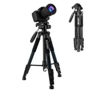 ZOMEI Tripod Kamera DSLR Q111 Professional 140CM Pan Head 3 Way 360 Derajat Aluminium Tripod Kamera Mirrorless HP Smartphone Kamera Video Fotografi Content Creator Maksimal Beban 5KG Dengan Tas Black - Gambar 3