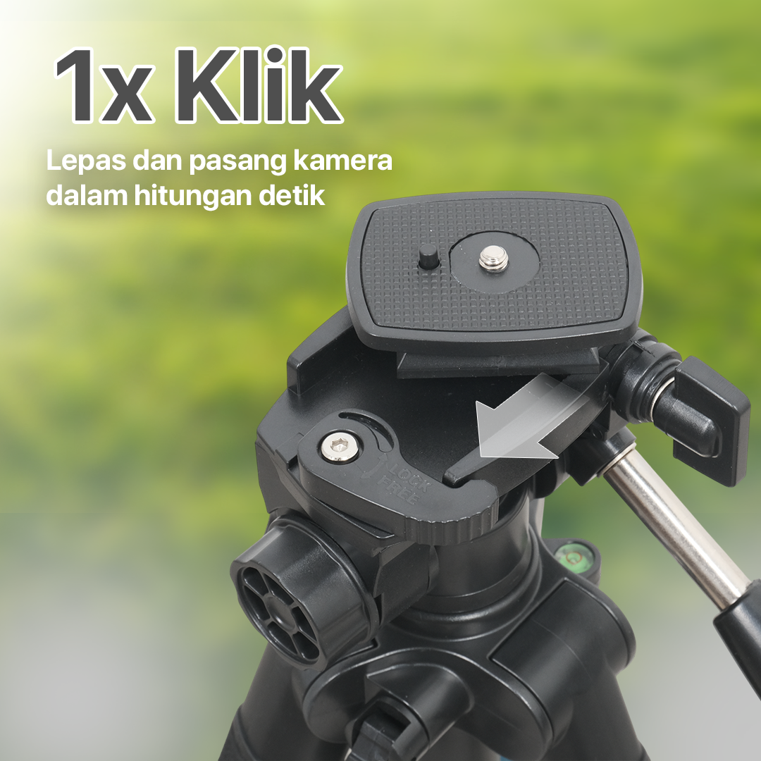 ZOMEI Tripod Kamera DSLR Q111 Professional 140CM Pan Head 3 Way 360 Derajat Aluminium Tripod Kamera Mirrorless HP Smartphone Kamera Video Fotografi Content Creator Maksimal Beban 5KG Dengan Tas Black - Gambar 7