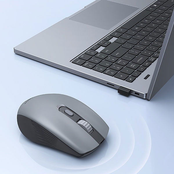 ROBOT Mouse Wireless M370 2.4GHz Silent Klik Optical 3200DPI Mouse Nirkabel PC Laptop Komputer Original Garansi 1 Tahun Hemat Baterai Responsif Ringan Ergonomis Untuk Kerja Gaming Office Desain Portable - Gambar 4