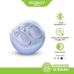 ROBOT TWS Flybuds T22 Ungu Headset Bluetooth Wireless Earphone Hitam Earbuds Stereo Suara Jernih Gaming Musik Handsfree Bluetooth 5.0 5.3 Original ROBOT TWS Wireless Earphone Flybuds T22 True Wireless Headset Bluetooth Earbuds dengan Garansi Resmi 1 Tahun