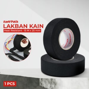 TAFFPACK Lakban Kain Adhesive Cloth Tape Heat Resistant 15M 25mm TF11 Isolasi Kabel Mesin Mobil Motor Tahan Panas Anti Bakar Kelistrikan Serat Kain Pembungkus Wire Harness Kualitas Original Pelindung Kabel Dashboard Audio Elektronik Serbaguna Kuat - Gambar 6