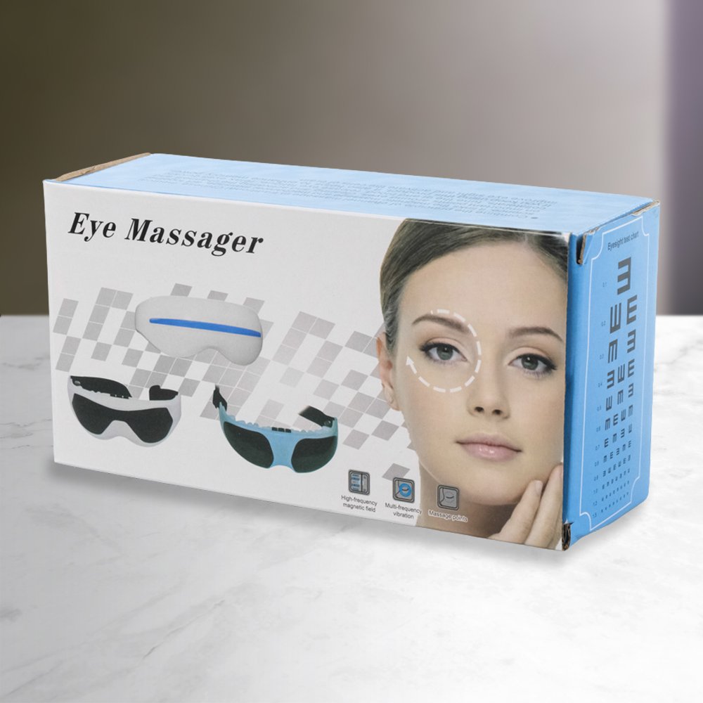 TAFFOMICRON XTK-018 Alat Pijat Mata Elektrik Eye Care Massager Terapi Getar Relaksasi Mata Lelah Kantung Mata Hitam Kerutan Insomnia Migrain Eye Massage Portable Baterai AAA White - Gambar 9