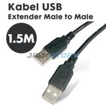 Cabel Cable Kabel USB Male to Male 1.5M 1.5 Meter 1.5 M USB Male to Male Kabel Data 1.5 Meter High Quality Warna Hitam Kabel Penghubung PC Komputer Laptop Harddisk Printer USB 2.0 Kabel Transfer Data Male to Male 1.5M Durable Strong Fast Connect