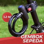 WJYSY Kunci Gembok Ban Sepeda Anti Maling 1.2M Lock Pengaman Roda Kabel Baja Steel Wire Anti Pencurian untuk Sepeda Motor MTB Lipat BMX Roadbike Kuat Tahan Lama Dengan Kunci Mekanis Aman Praktis