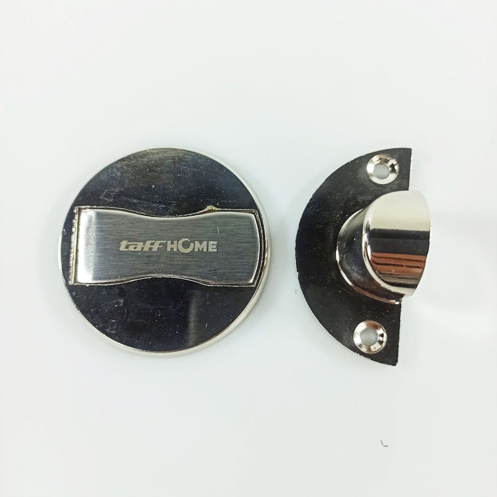TAFFHOME Penahan Pintu Magnet Stainless Steel 304 Magnetic Door Stopper Anti Collision Ganjal Pintu Magnetik Anti Karat Pelindung Dinding Door Holder Floor Mounted Lengkap Baut Perekat Untuk Rumah Kantor Apartemen Hotel KAK-883 Silver - Gambar 6