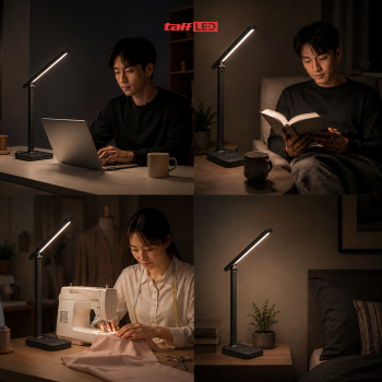 TaffLED Lampu Meja Belajar LED Hitam Eye Protection USB Model 8W 3 Color T302 Lampu Belajar Lampu Tidur Lampu Baca Lampu Meja Lipat 3 Warna Pelindung Mata Sentuh Dapat Diredupkan LED Kamar Tidur Membaca USB Lampu Meja - Gambar 5