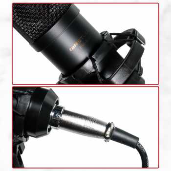 TaffSTUDIO BM-800 Hitam Mikrofon Kondenser XLR Condenser Microphone Set Shockproof Mount Mic Studio Rekaman Podcast Streaming Youtube Gaming Karaoke Smule Live Suara Jernih Anti Noise High Sensitivity Perlengkapan Alat Musik Vlog Audio Profesional Murah - Gambar 2