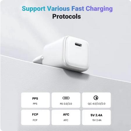 UGREEN 20W GaN N-Series Charger Set Type C to Lightning MFi - Kepala Charger dan Kabel Data Fast Charging PD untuk iPhone 14 13 12 11 Pro Max Teknologi GaN Dingin dan Kompak Pengisi Daya Cepat Aman Tersertifikasi Apple Kualitas Original 65003 - Gambar 4