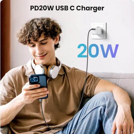 UGREEN 20W GaN N-Series Charger Set Type C to Lightning MFi - Kepala Charger dan Kabel Data Fast Charging PD untuk iPhone 14 13 12 11 Pro Max Teknologi GaN Dingin dan Kompak Pengisi Daya Cepat Aman Tersertifikasi Apple Kualitas Original 65003 - Gambar 2